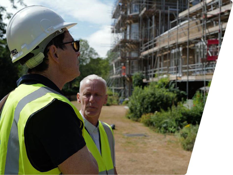 Armour Hart Group engineers on-site refurbishing the exterior of a local authority building in London